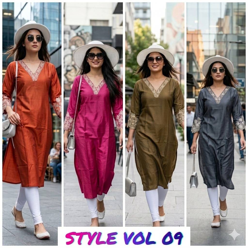 STYLE VOL 09 By Fashid Designer Ethnic Wear Collection Cotton Kurtis At Wholesale Price